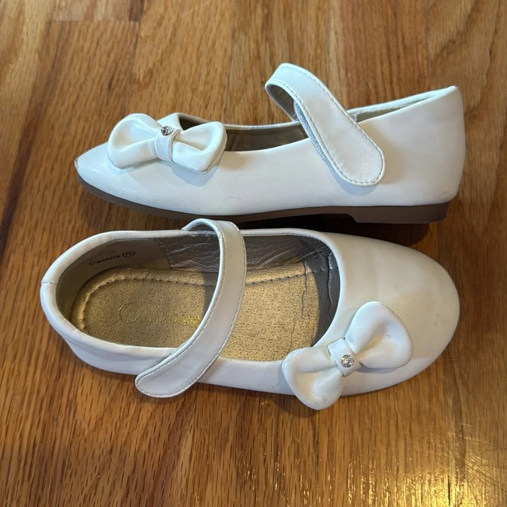 Girls Dress Shoes White (Size: 11)
